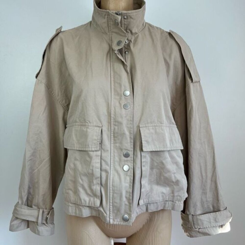 Modesens Ichi Women’s 36 Us Small Oversized Bazoza Jacket Coat Doeskin Neutral - Picture 5 of 15